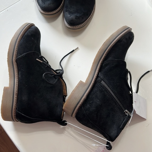 New!! Comfortiva Align Rebeca Full Suede Leather Size Zip Ankle Chuka Black Boot - Picture 6 of 16